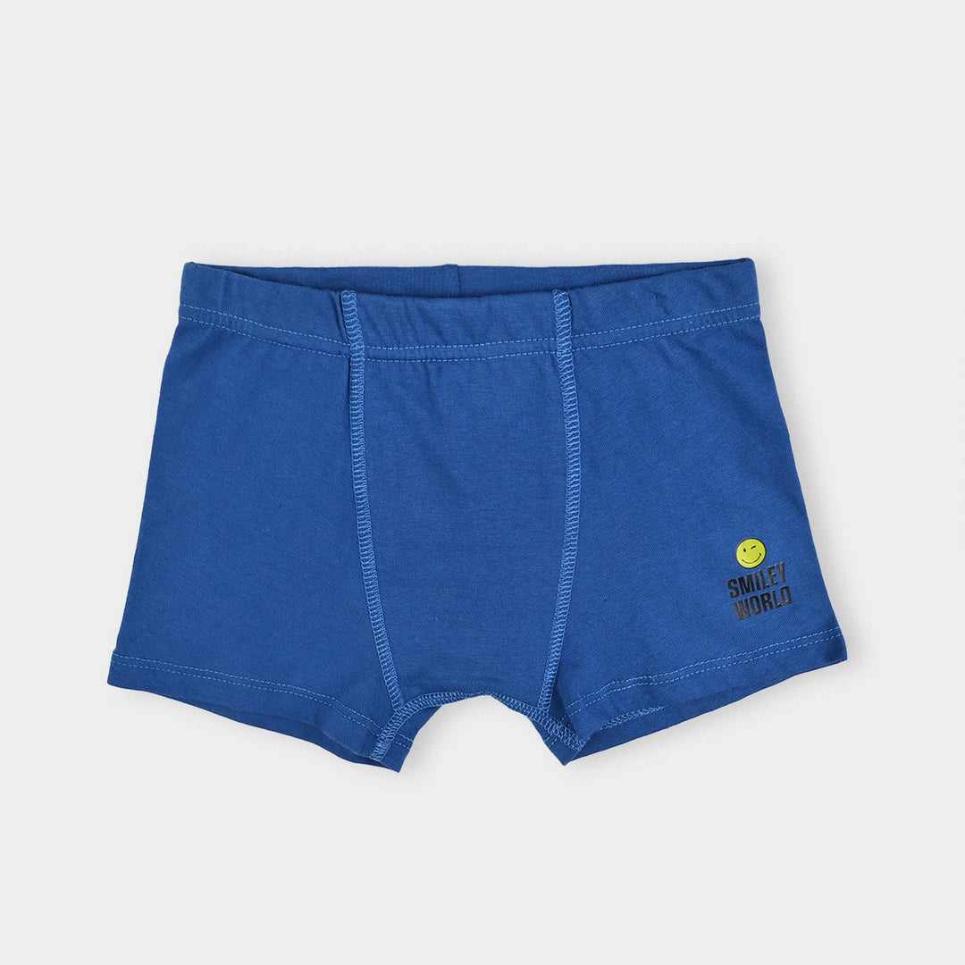Boys Cotton Jersey Boxer Smiley- Pack Of 2-Blue/Citrus
