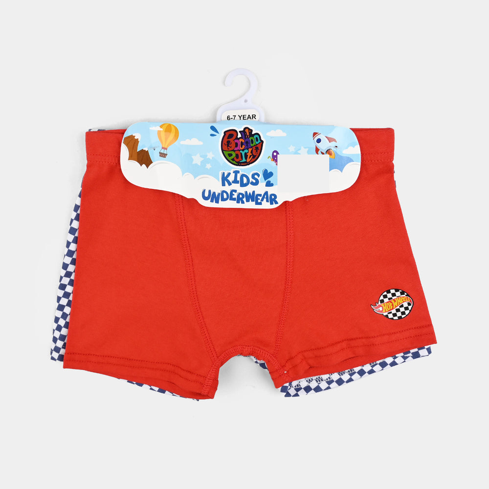 Boys Cotton Jersey Boxer Hot Wheels- Pack Of 2-Red/White