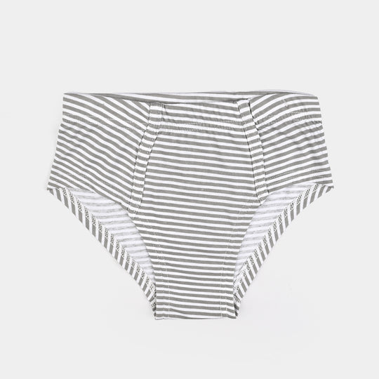 Boys Cotton Jersey Brief Stripes & Star-Pack Of 2-White/Red