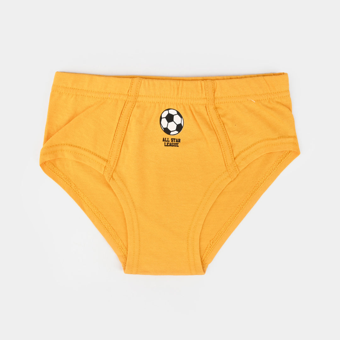 Boys Cotton Jersey Brief Football-Pack Of 2-Citrus/H.Grey