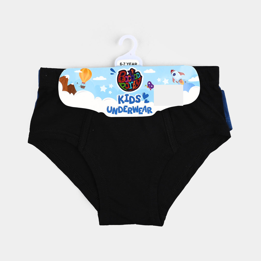 Boys Cotton Jersey Brief Super Hero-Pack Of 2-Black/Blue