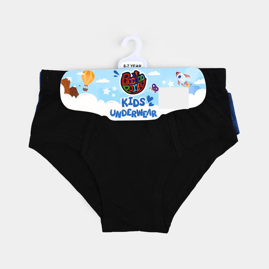 Boys Cotton Jersey Brief Super Hero-Pack Of 2-Black/Blue