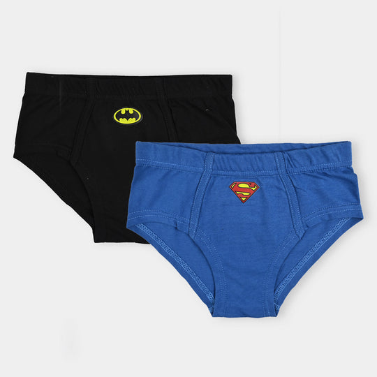 Boys Cotton Jersey Brief Super Hero-Pack Of 2-Black/Blue