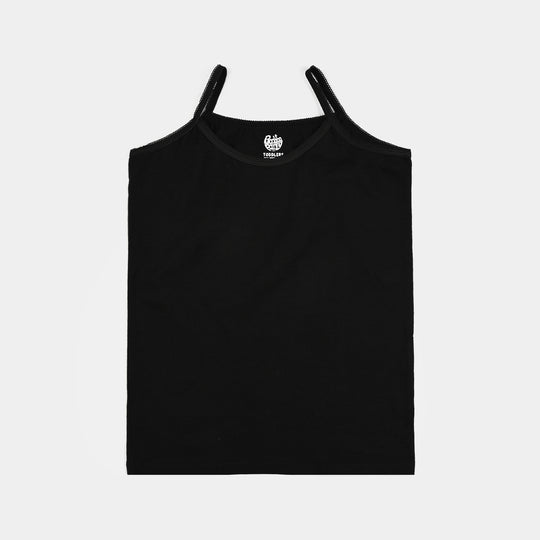 Girls Cotton Jersey Cami Basic-Pack Of 2-White/Black