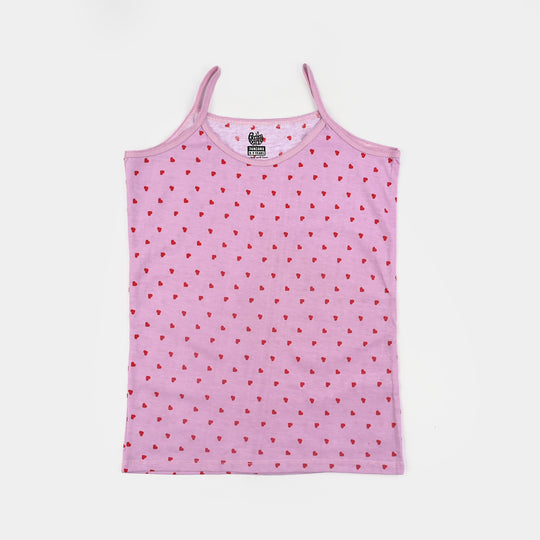 Girls Cotton Jersey Cami Heart-Pack Of 2-Pink.Orchid