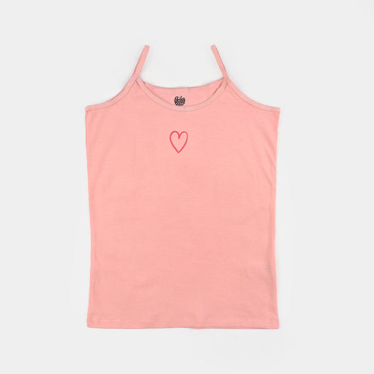 Girls Cotton Jersey Cami Heart-Pack Of 2-Pink.Orchid