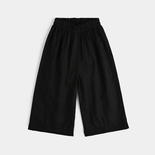Infant Girls Cotton Emb 2Pcs Splash-BLACK