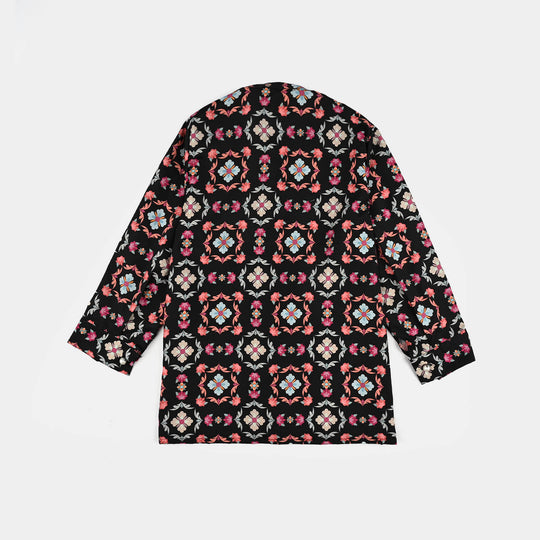 Girls Poly Net Co-Ord Set Wonder-BLACK