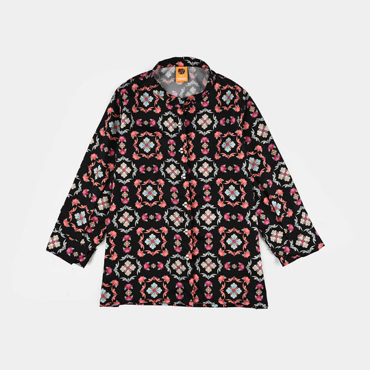 Girls Poly Net Co-Ord Set Wonder-BLACK