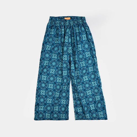 Girls Poly Net Co-Ord Set Mosaic-LIGHT BLUE