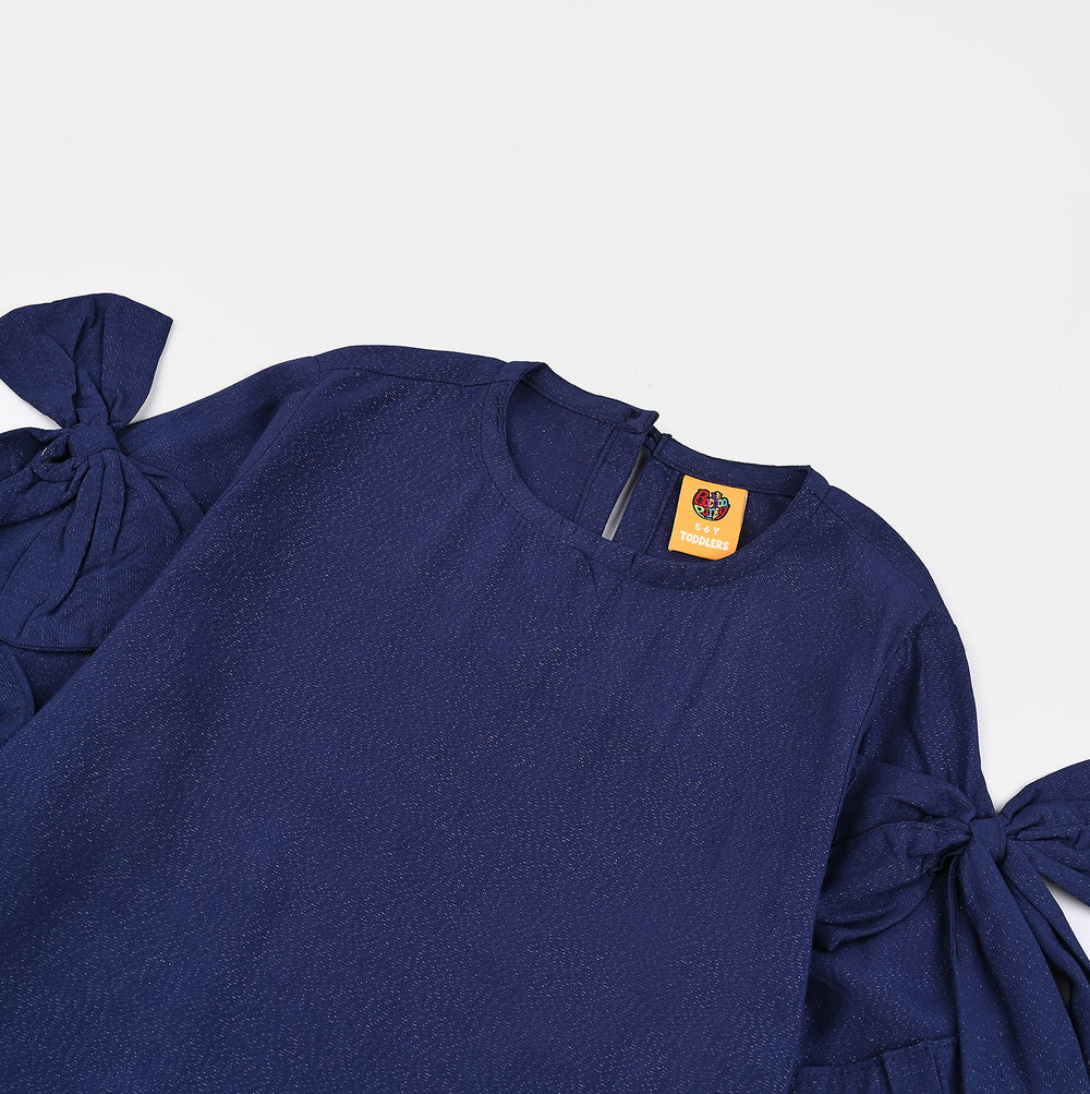 Girls Cotton Casual Top Galaxy-Navy Blue