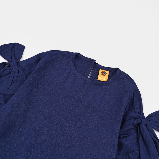 Girls Cotton Casual Top Galaxy-Navy Blue