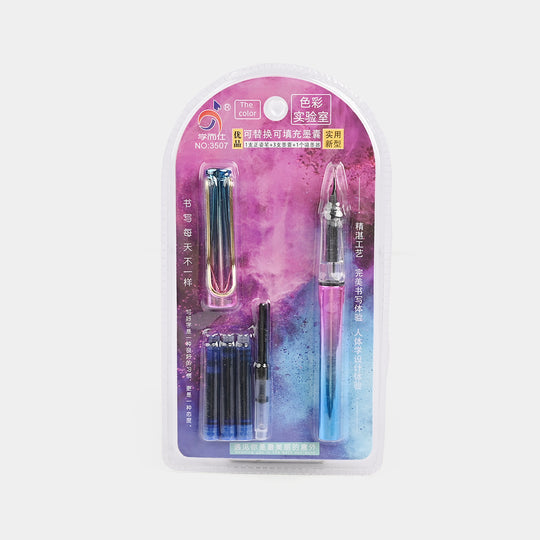 Elegant Fountain Pen With 3 Ink Cartridges