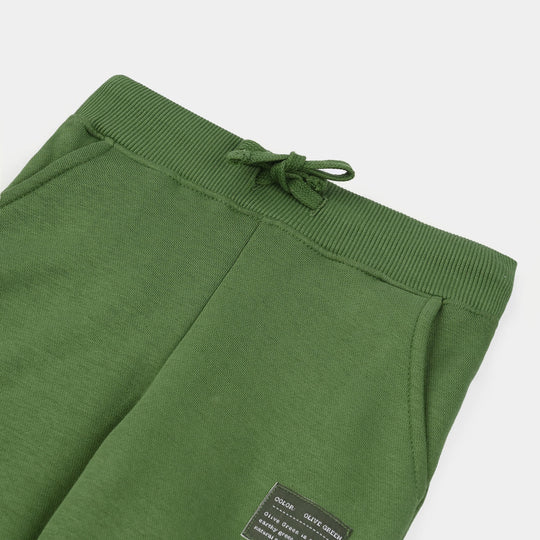 Boys Fleece Pajama Basic-Olive Green