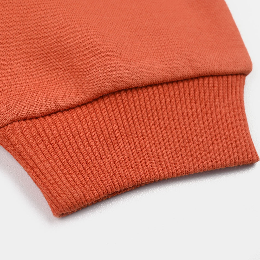 Infant Boys Fleece Pajama Enjoy The Day-Orange