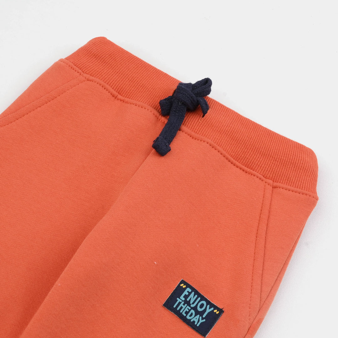 Infant Boys Fleece Pajama Enjoy The Day-Orange