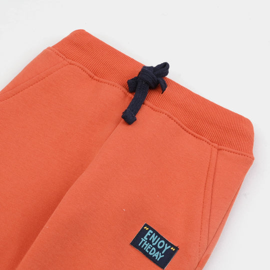 Infant Boys Fleece Pajama Enjoy The Day-Orange