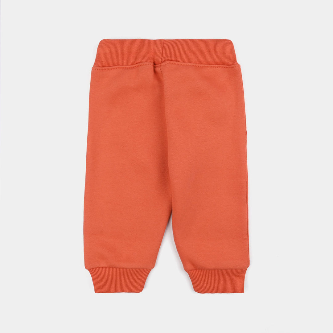 Infant Boys Fleece Pajama Enjoy The Day-Orange