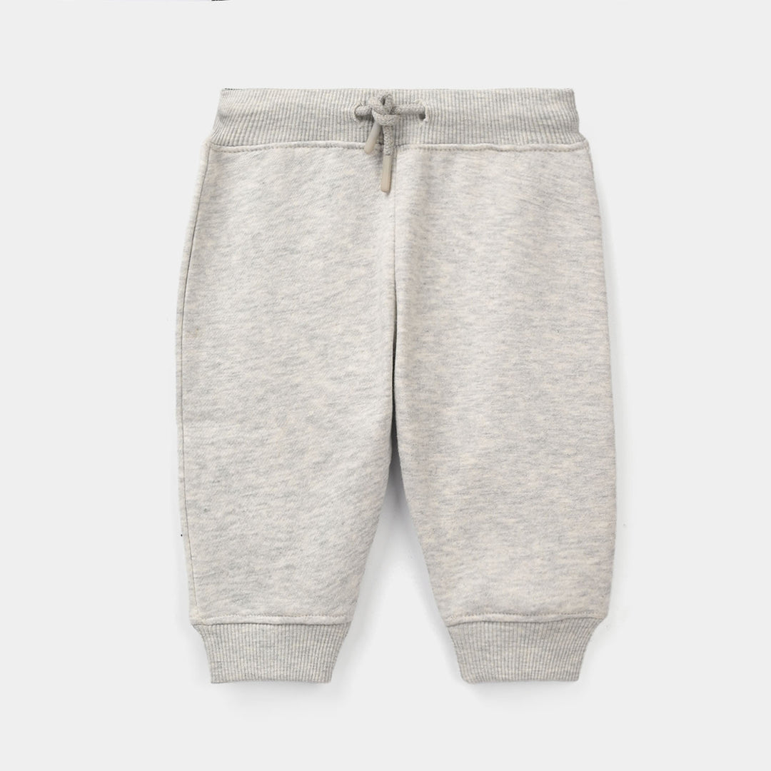 Infant Boys Fleece Pajama Bear Face-H.grey