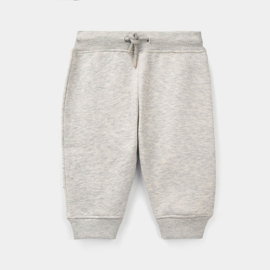 Infant Boys Fleece Pajama Bear Face-H.grey