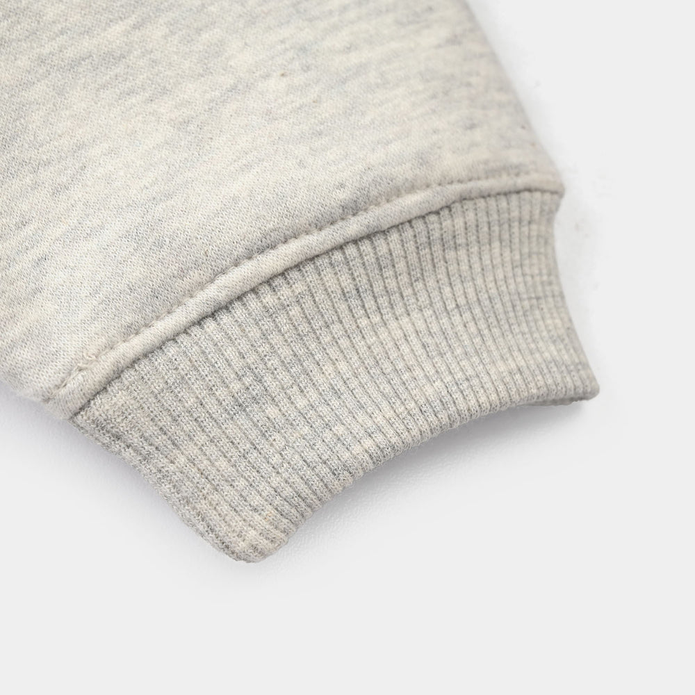 Infant Boys Fleece Pajama Bear Face-H.grey