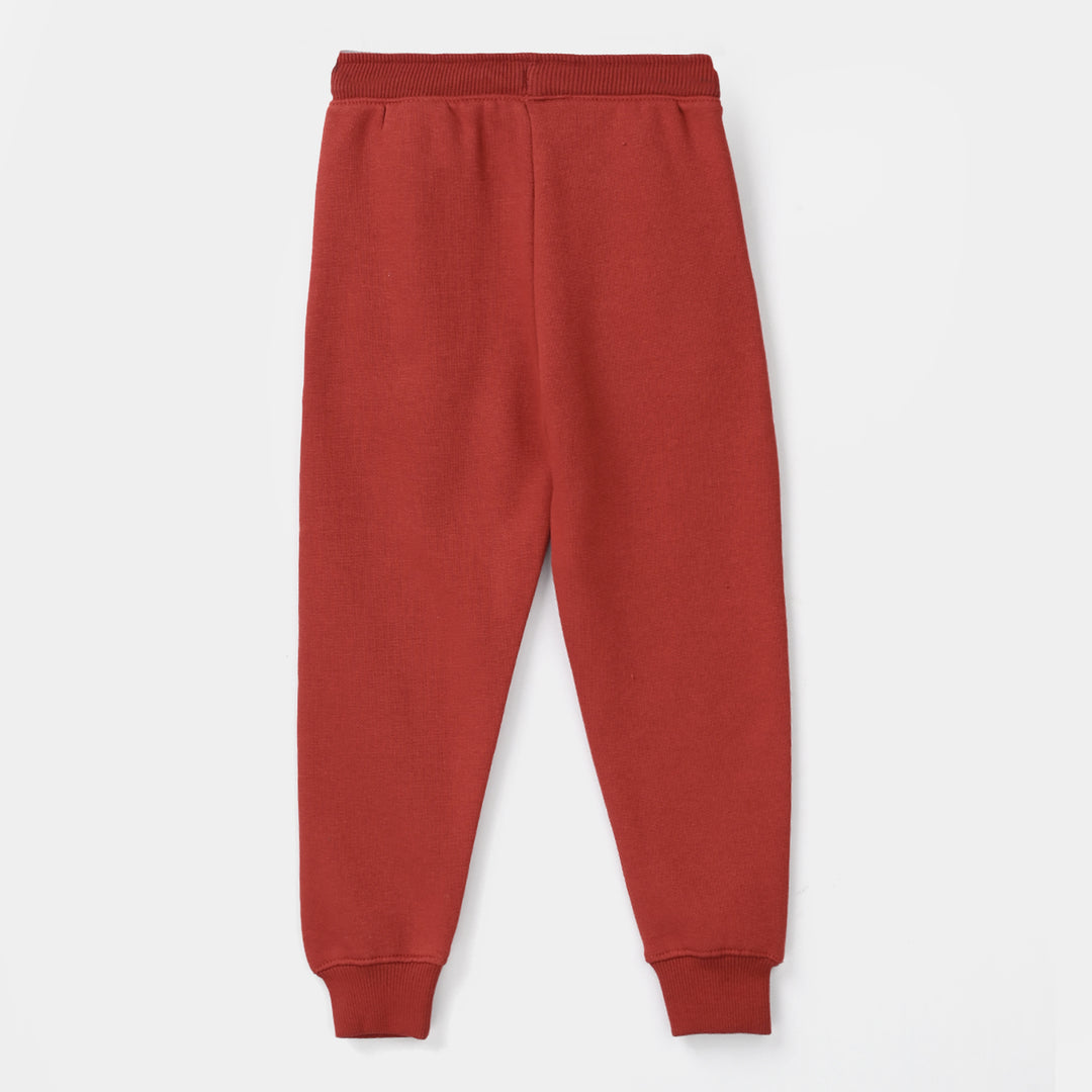 Boys Fleece Pajama Basic-Red