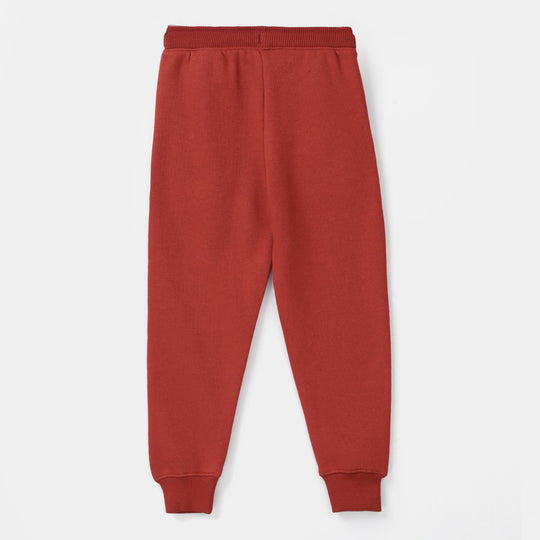 Boys Fleece Pajama Basic-Red