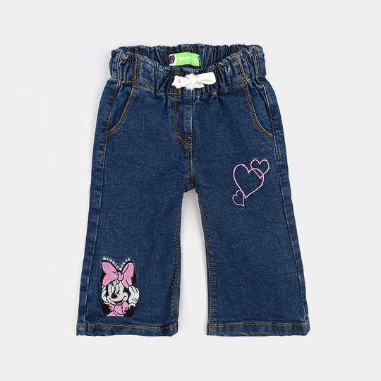 Infant Girls Denim Stretch Pant-Mid Blue