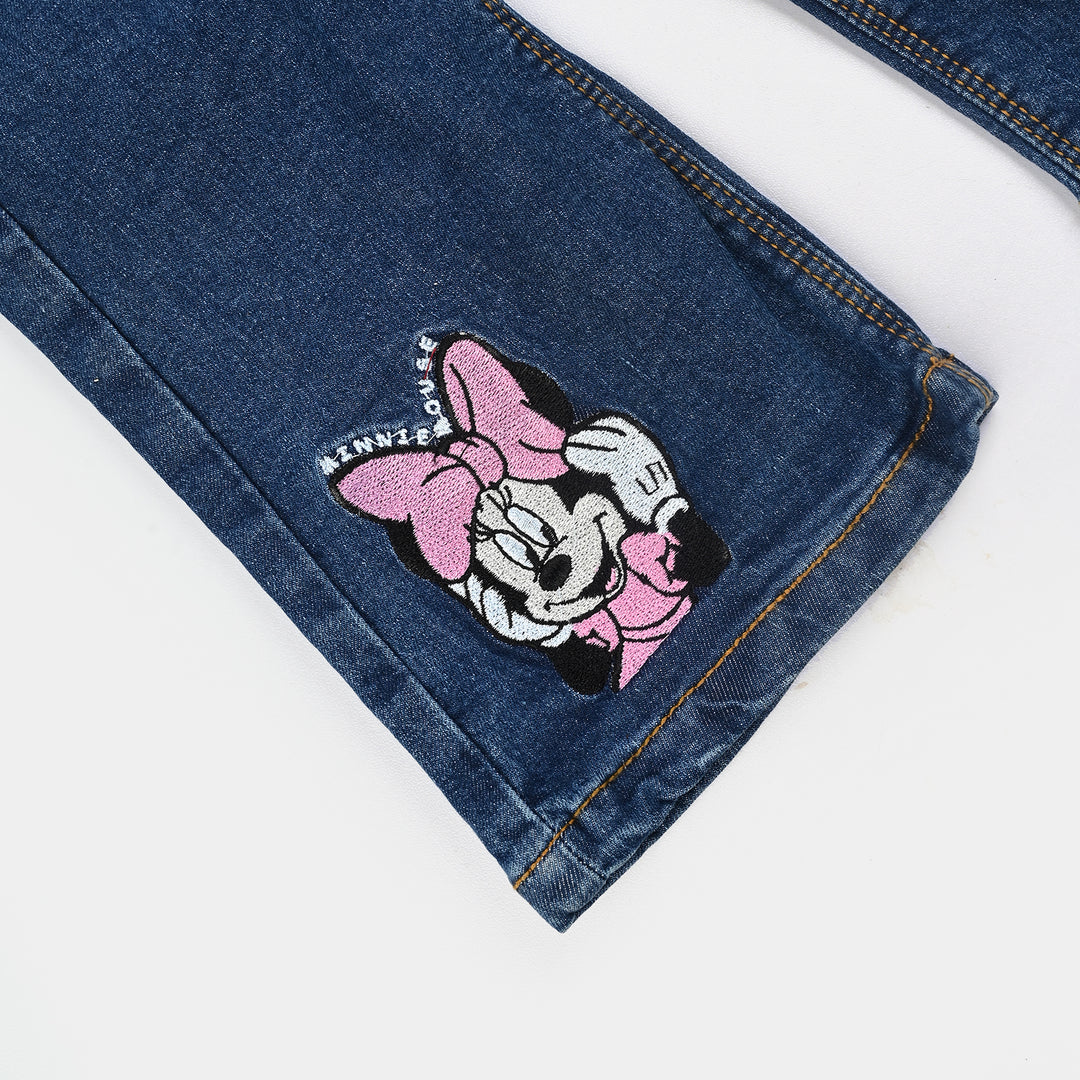 Infant Girls Denim Stretch Pant-Mid Blue