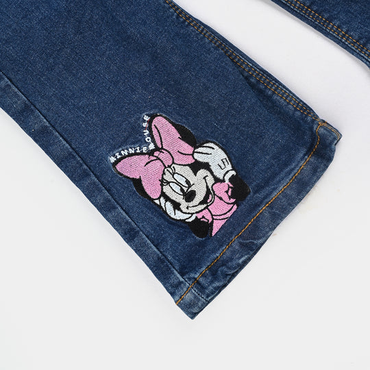 Infant Girls Denim Stretch Pant-Mid Blue