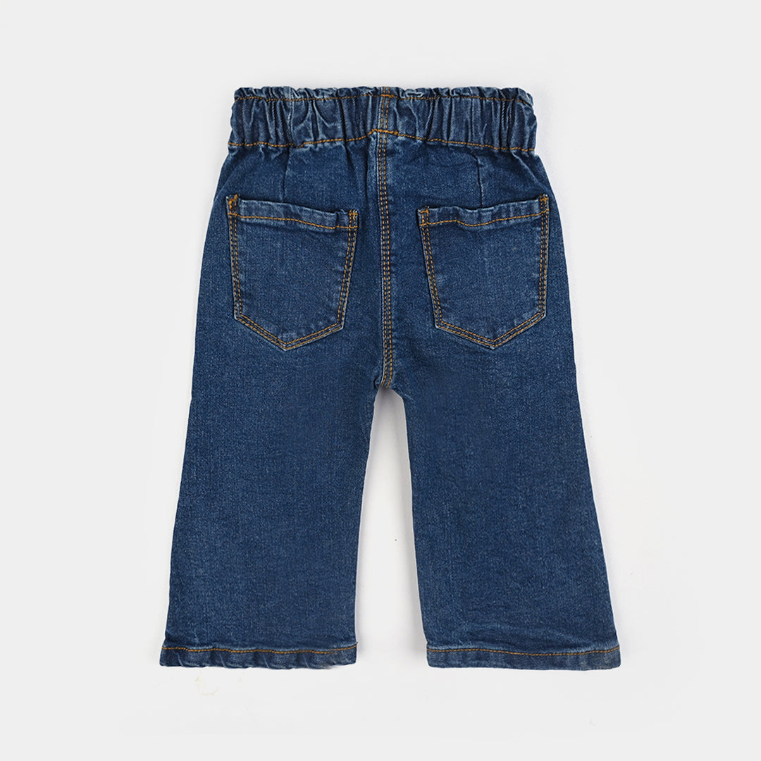 Infant Girls Denim Stretch Pant-Mid Blue