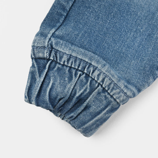 Infant Girls Denim Stretch Pant Heart Pockets-LT.Blue