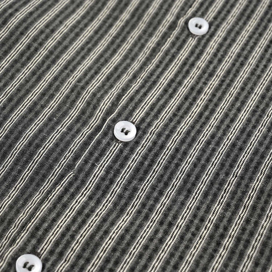 Teens Boys Yarn Dyed Shirt (Grey Stripe)-GREY