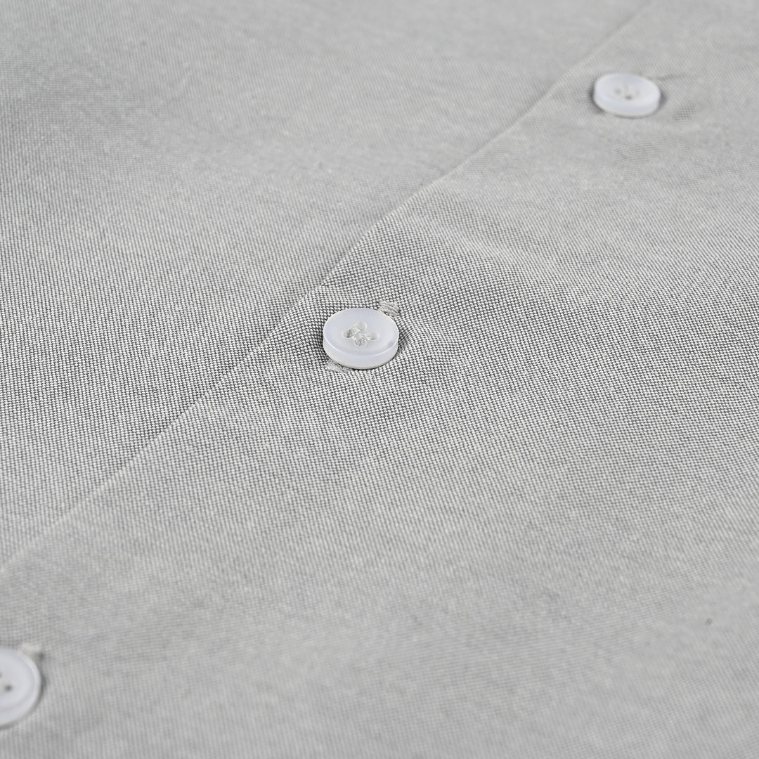 Teens Boys Yarn Dyed Shirt (Solid)-L/GREY