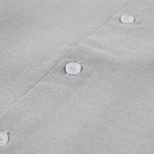Teens Boys Yarn Dyed Shirt (Solid)-L/GREY