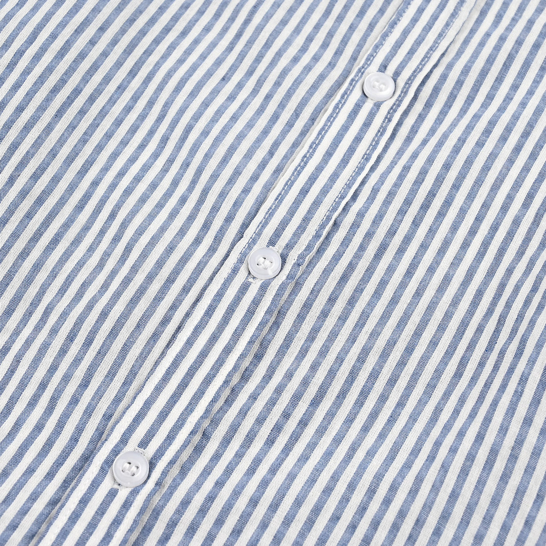 Teens Boys Yarn Dyed Shirt (Blue Stripe)-Blu.Stripe