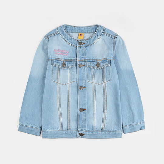 Girls Denim Stretch Woven Jacket Rainbow-Ice Blue