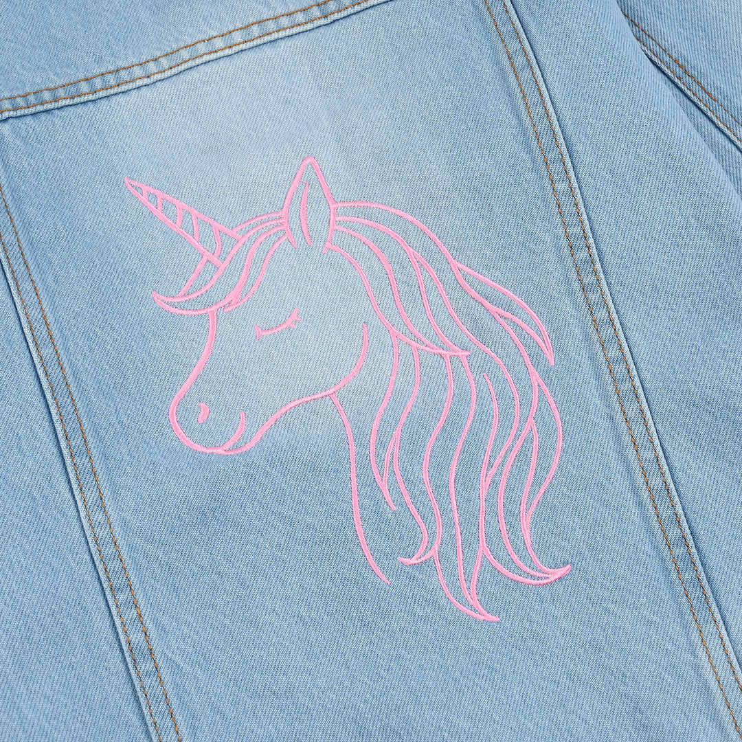 Girls Denim Stretch Woven Jacket Rainbow-Ice Blue