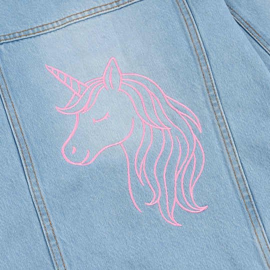 Girls Denim Stretch Woven Jacket Rainbow-Ice Blue