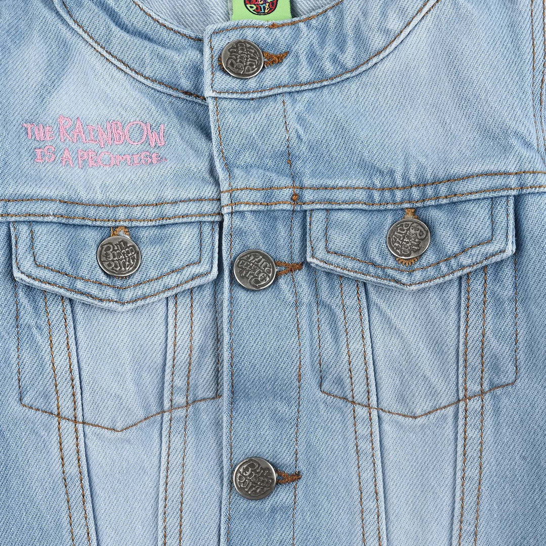 Infant Girls Denim Stretch Woven Jacket Rainbow-Ice Blue