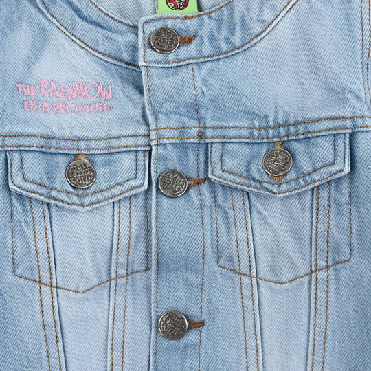 Infant Girls Denim Stretch Woven Jacket Rainbow-Ice Blue