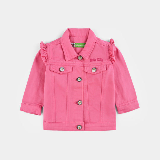 Infant Girls Denim Stretch Woven Jacket Character-Pink