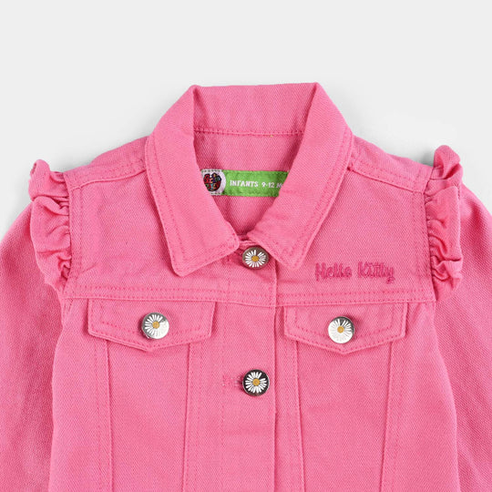 Infant Girls Denim Stretch Woven Jacket Character-Pink