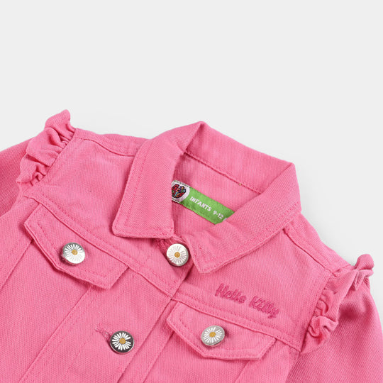 Infant Girls Denim Stretch Woven Jacket Character-Pink