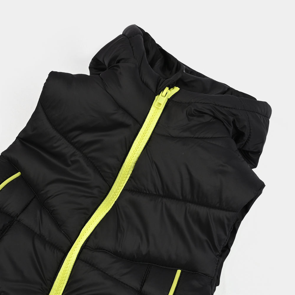 Boys  Quilted Hooded Jacket S/L Neon Noir-BLACK