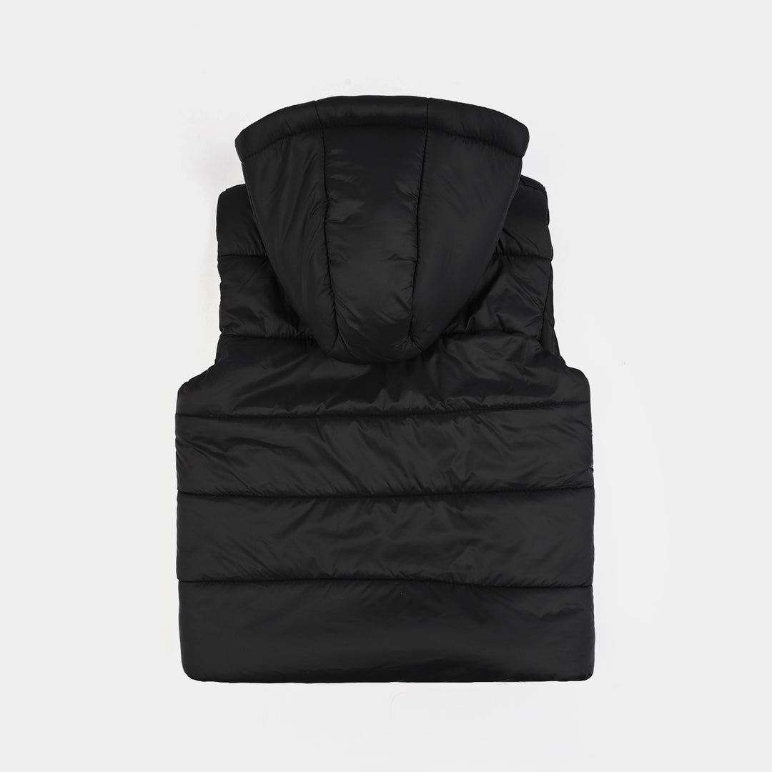 Boys  Quilted Hooded Jacket S/L Neon Noir-BLACK