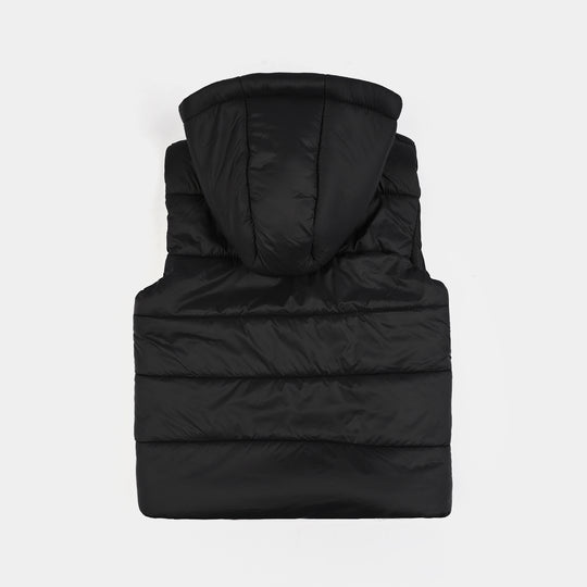 Boys  Quilted Hooded Jacket S/L Neon Noir-BLACK