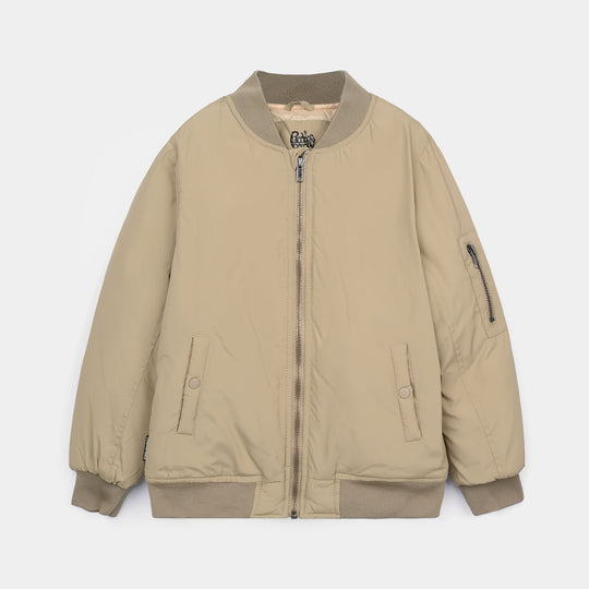 Boys Quilted Jacket Comfortable- BEIGE