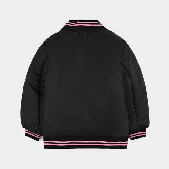 Girls Quilted Jacket F/S First Have Fun-BLACK
