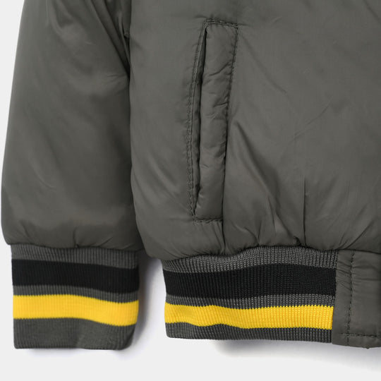 Infant Boys Quilted Jacket Little Dino-Olive